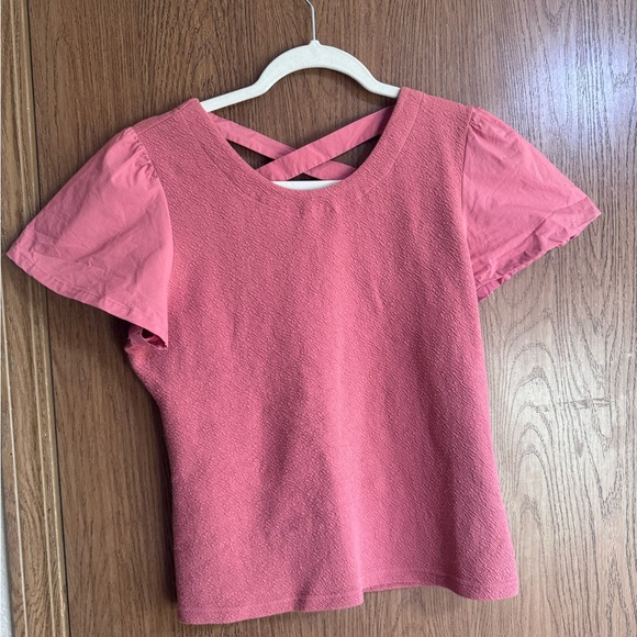 Anthropologie Lace-Up Flutter Top - Picture 6 of 7